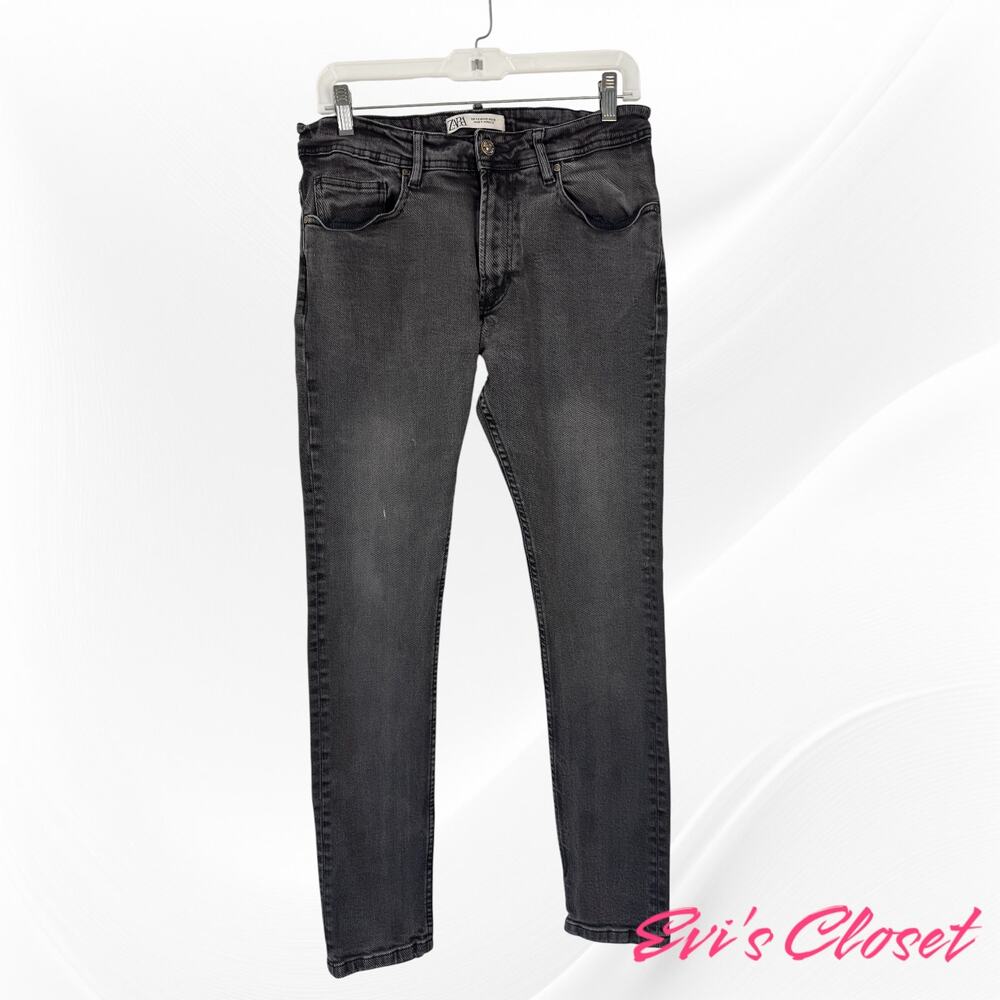 Zara Men's DNWR Denim Wear Black Skinny Leg Light Wash Sz 32